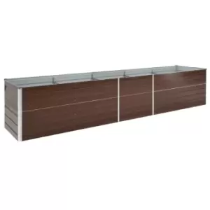 image of Vidaxl Garden Raised Bed Galvanised Steel 400x80x45cm Brown