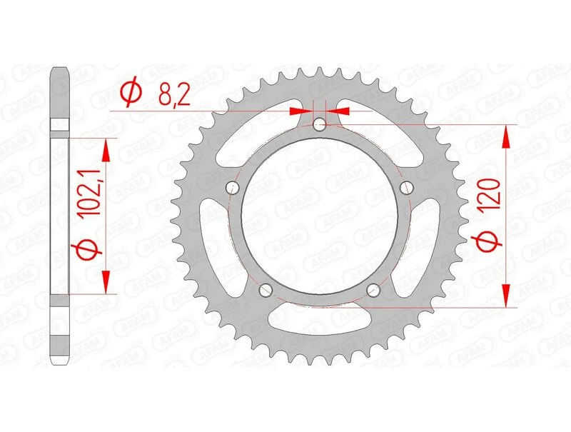 Image of AFAM Steel Standard Rear Sprocket 35104 - 420