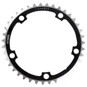 Image of ETC Chainring Alloy CNC 110mm 5 Bolt 38 Teeth Silver/Black