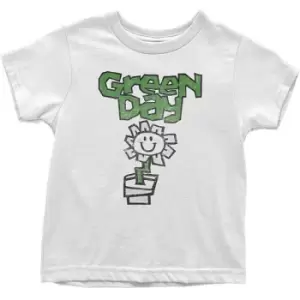 Image of Green Day - Flower Pot Kids 5 Years Toddler T-Shirt - White
