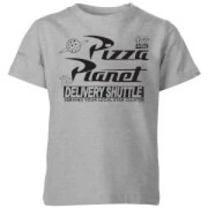 image of Toy Story Pizza Planet Logo Kids T-Shirt - Grey - 11-12 Years