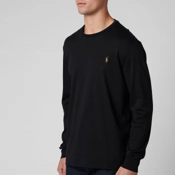 Image of Polo Ralph Lauren Mens Custom Slim Fit Long Sleeve T-Shirt - Polo Black - M