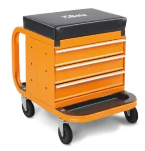 Image of Beta Tools 2258-O Heavy Duty Mechanics Creeper Seat with Tool Chest 022580011