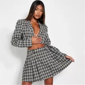 Image of I Saw It First Check Pleated Mini Skirt - Neutral