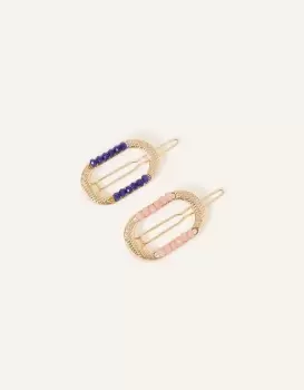 Image of Accessorize Womens Embellished Hair Clips Set of Two