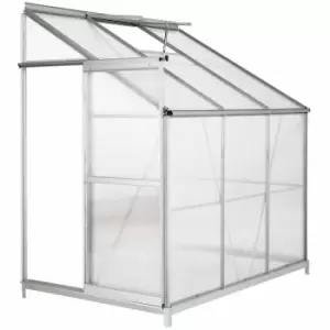 Tectake Greenhouse In Lean-to Style With Foundation 192X128X202cm Silver