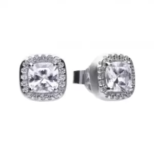 image of Diamonfire Silver White Zirconia Square Earrings E5590