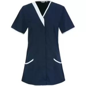 Image of Premier Womens/Ladies Daisy Healthcare Work Tunic (14UK) (Navy/ White) - Navy/ White