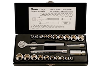 image of Kamasa SS3622 Socket Set 3/8"D 25pc - metric and AF sizes