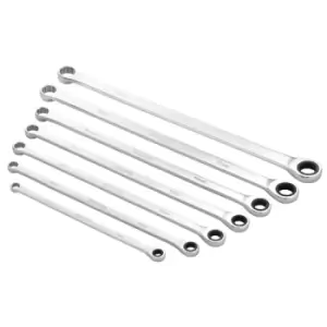 Image of Draper HI-TORQ Metric Extra-Long Double Ring Ratchet Spanner Set (7 Piece)