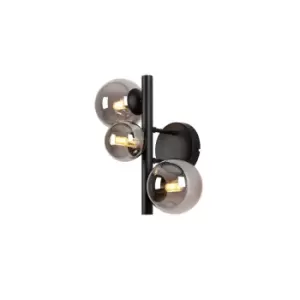 Image of Marshall Wall Lamp, 3 Light G9, Satin Black, Smoke Plated Glass