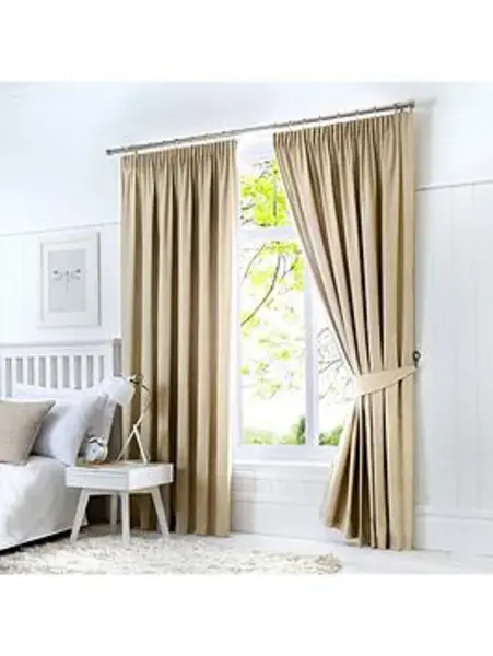 Image of Fusion Dijon Pencil Pleat Lined Curtains Ilver TLMFY Unisex 168x183cm(66x72inches)