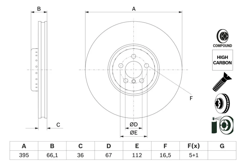 Image of Brake disc Bosch 0 986 479 H12