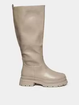 Image of Yours Extra Wide Fit Pull On Calf Boot Pu - Natural