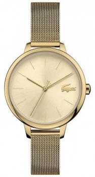 Lacoste Womens Cannes Gold PVD Mesh Gold Dial 2001128 Watch