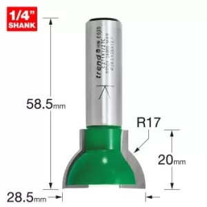 Image of Trend CRAFTPRO Sash Bar Ovolo Router Cutter 28.5mm 20mm 1/2"