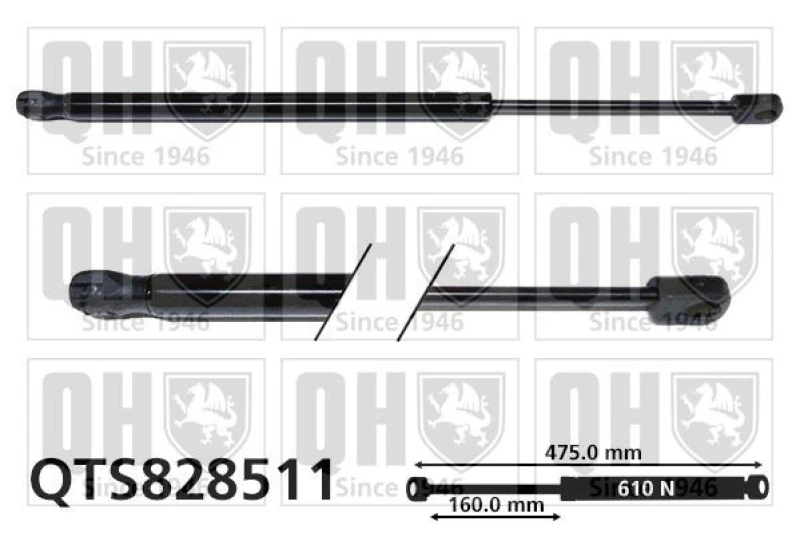 Image of QUINTON HAZELL Tailgate strut QUINTON HAZELL QTS828511