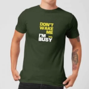 Image of Plain Lazy Don't Wake Me Mens T-Shirt - Forest Green - L