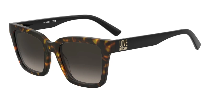 Image of Moschino Woman Moschino MOL091/S 086/HA Sunglasses Acetate Havana Brown Squared Normal Shaded Havana Sunglasses Woman Acetate