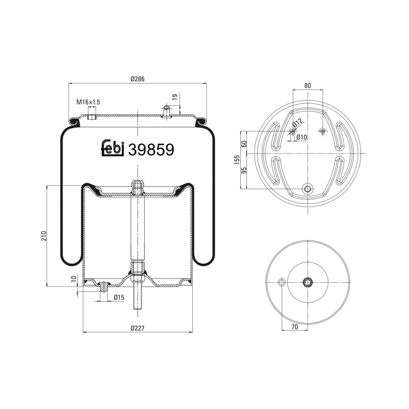 Image of FEBI BILSTEIN 39859 Boot, air suspension Rear Axle Boot,air suspension (324)