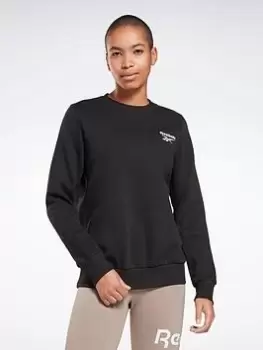 Image of Reebok Identity Crew Sweatshirt, Black, Size 2Xs, Women
