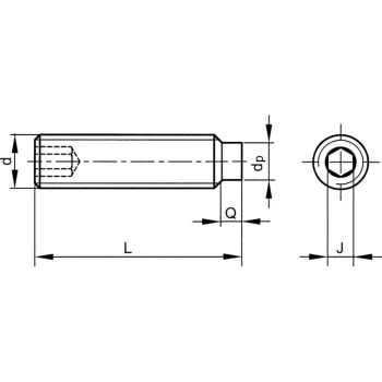 Image of M10X30 Skt Set Screw - Dog Point (GR-45H) (14.9)- you get 5 - Qualfast