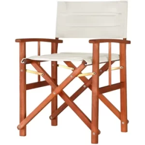 Image of Padded Chair Wood Indoor Outdoor Chairs Garden Patio Cream