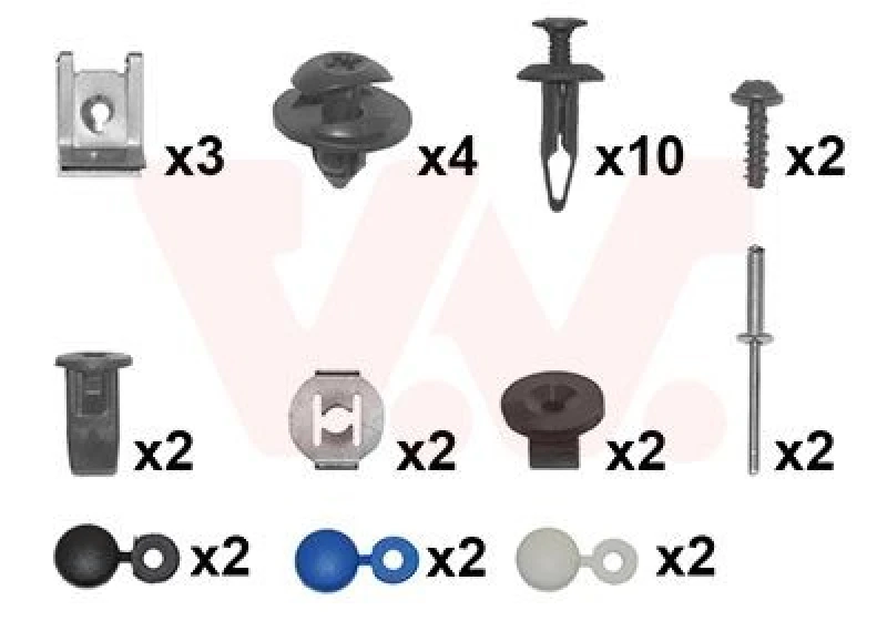 Image of VAN WEZEL Mounting Kit, bumper VAN WEZEL 1808794