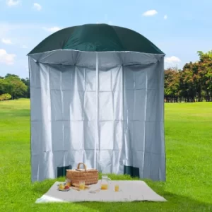 Image of Outsunny 2.2M Fishing Umbrella Parasol W/ Side-Dark Green