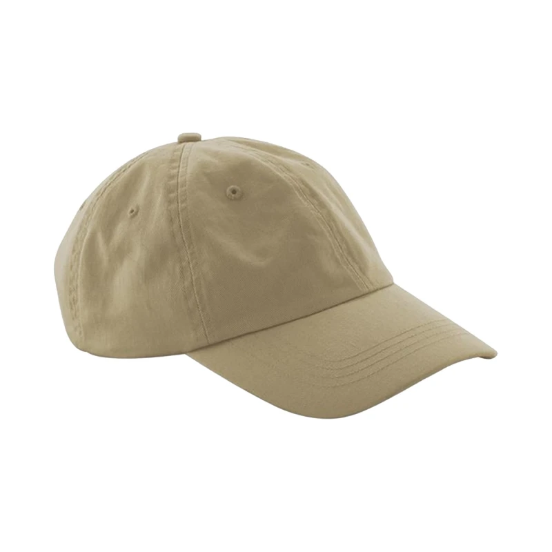 Image of Beechfield Beechfield Men 6 Panel Cotton Baseball Cap in Light Brown Light Brown One Size Male 5063300285466