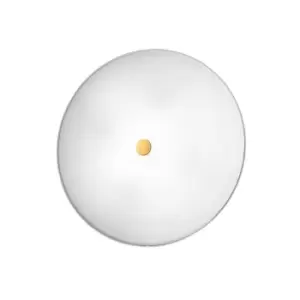 Image of Centro Designer Glass Simple Flush Ceiling Light Polished Gold, 3x E27
