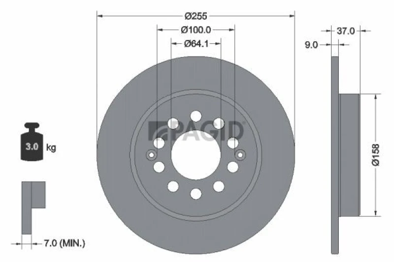 Image of Brake disc PAGID 56427NC