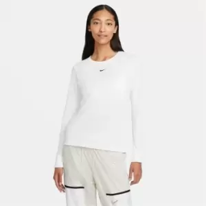 image of Nike W Nsw Essential Longsleeve, White/Black, Female, Longsleeve, DC9833-100