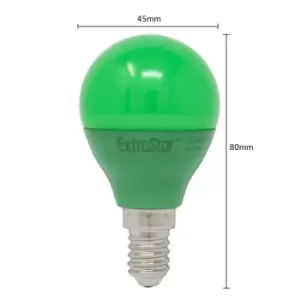 Image of 4W Green LED Golf Ball Modern Coloured Light Bulb E14