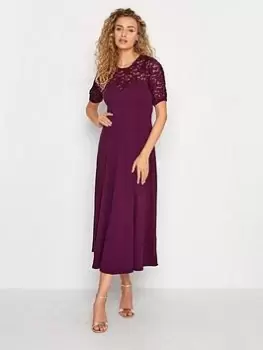 Long Tall Sally Purple Lace Midi Dress, Purple, Size 10, Women