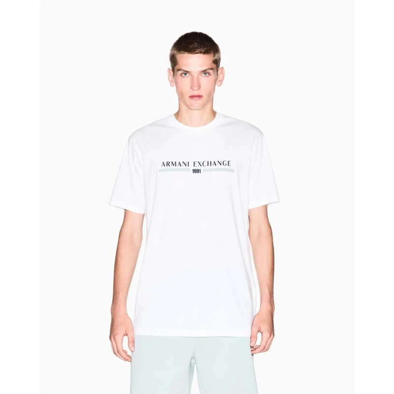 Image of Armani Exchange Mens T-Shirt Regular Fit T-Shirts S White 59629501350