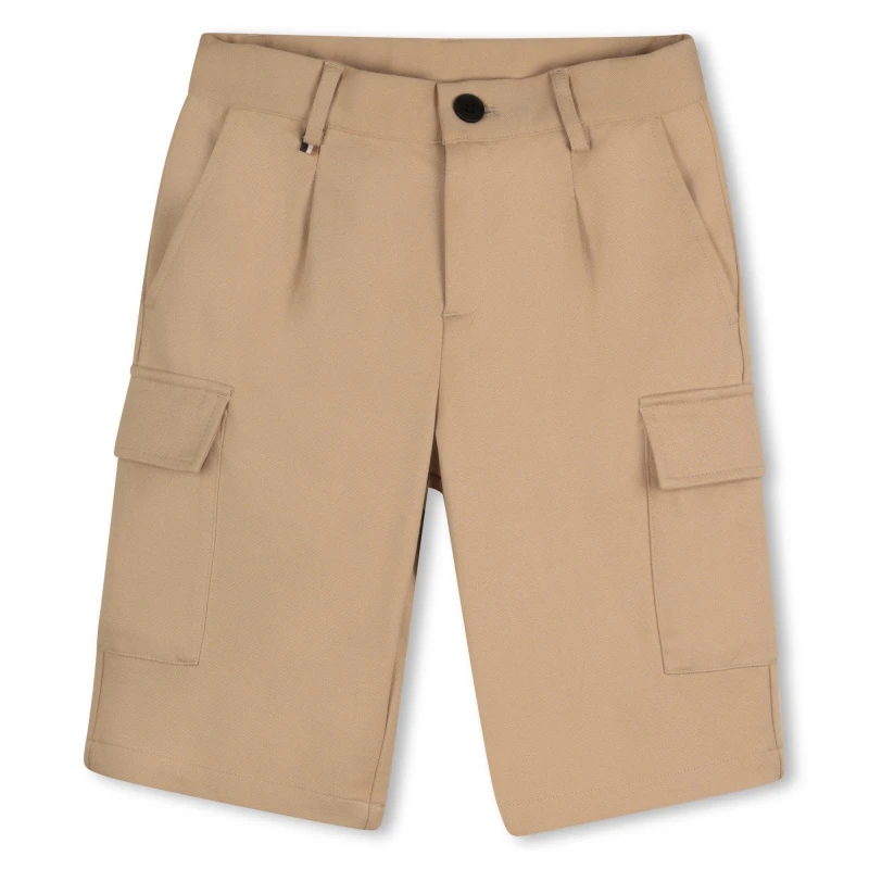 Image of Boss Kids Lightweight Relaxed Fit Cargo Shorts Sand 249 male 4 Yrs