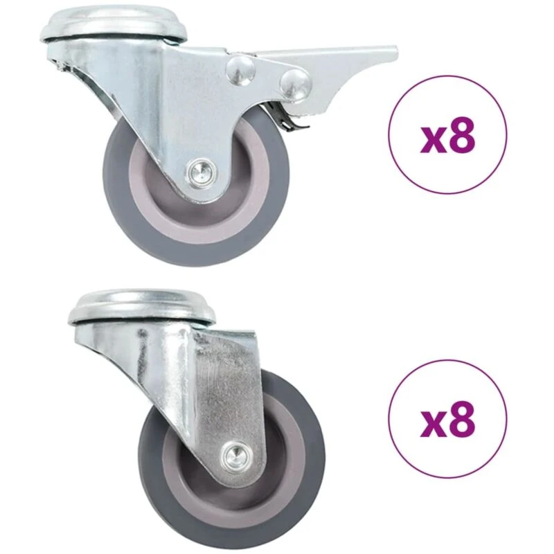 Image of VIDAXL 16 pcs Bolt Hole Swivel Casters 50 mm Vidaxl 8719883716756