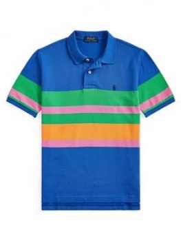 Image of Ralph Lauren Boys Short Sleeve Colour Block Polo Shirt - Blue