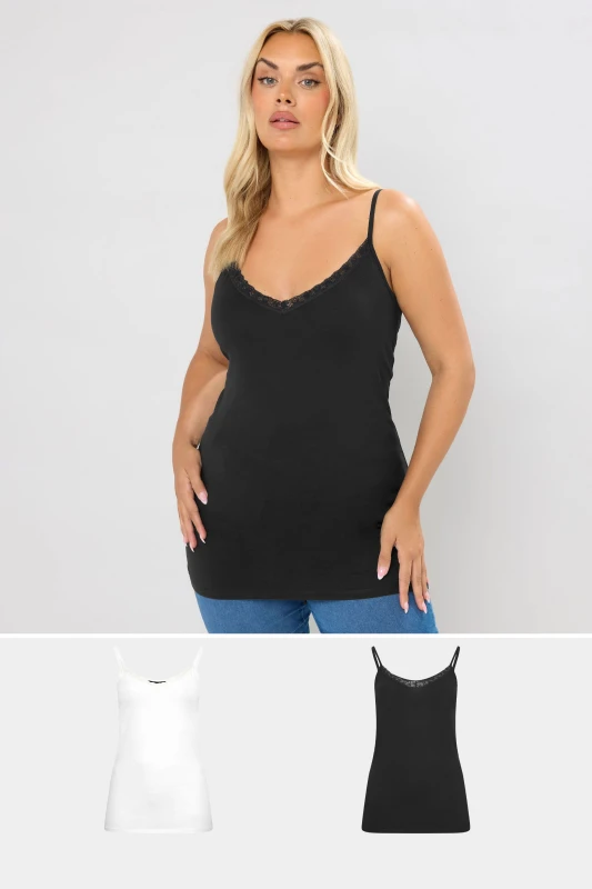 Image of Yours 2 Pack Lace Cami Black female