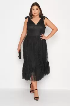 Image of Spot Mesh Tiered Dress