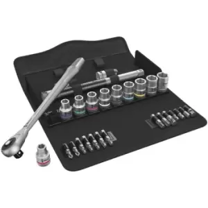 Image of Wera 05004080001 8100 SC 10 Zyklop Metal Ratchet Set - 1/2" Drive ...