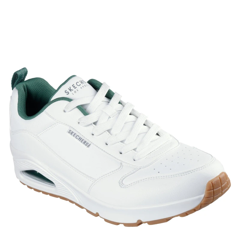 Image of Skechers UNO Stand On Air Trainers Mens White/Green male 7 (41)