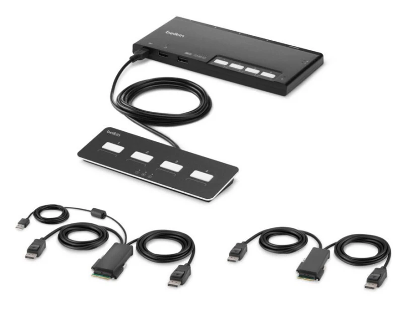 Image of Belkin F1DN204MOD-PP-4 KVM switch Black F1DN204MOD-PP-4