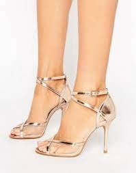 Head Over Heels by Dune Gold Katana' Mid Wedge Heel Ankle Strap Sandals - 3