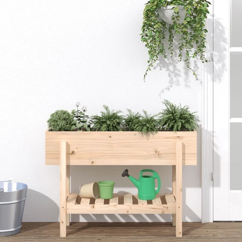 Image of vidaXL Garden Raised Bed 101x30x69cm Solid Wood Pine, Brown 825240