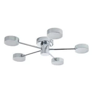 image of Spa Edessa LED 5 Light Ceiling Light 25W Cool White Opal and Chrome