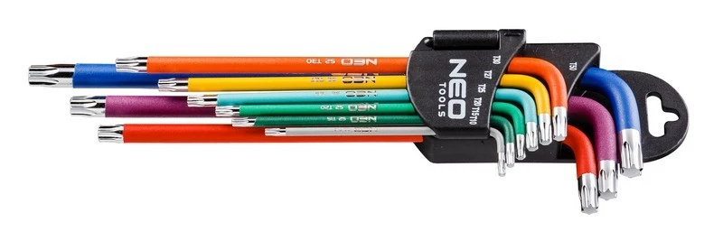 Image of NEO TOOLS 09-518 Angled Screwdriver Set Number of tools: 9, Tool Steel, Spanner Size: T50 Tool Steel Angled Screwdriver Set (6627)