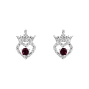 Disney Princess Sterling Silver Birthstone Crown Earrings ? January E906315RJANL