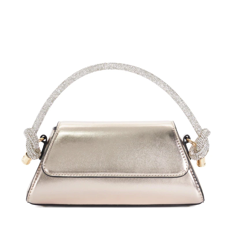 Image of Dune London Womens Natural Brynley Diamante Tubular Grab Bag Gold female One Size